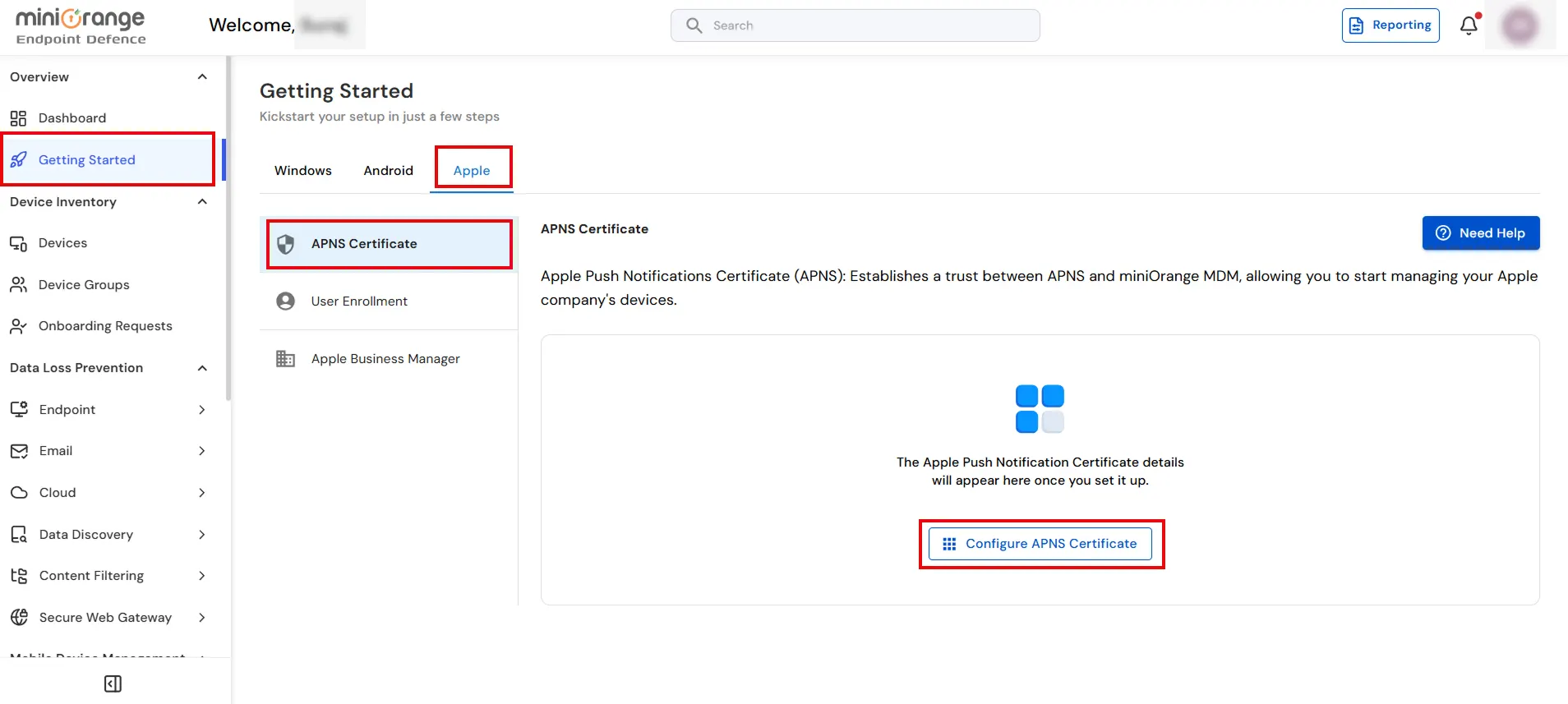 Configure Apple APNs Certificate