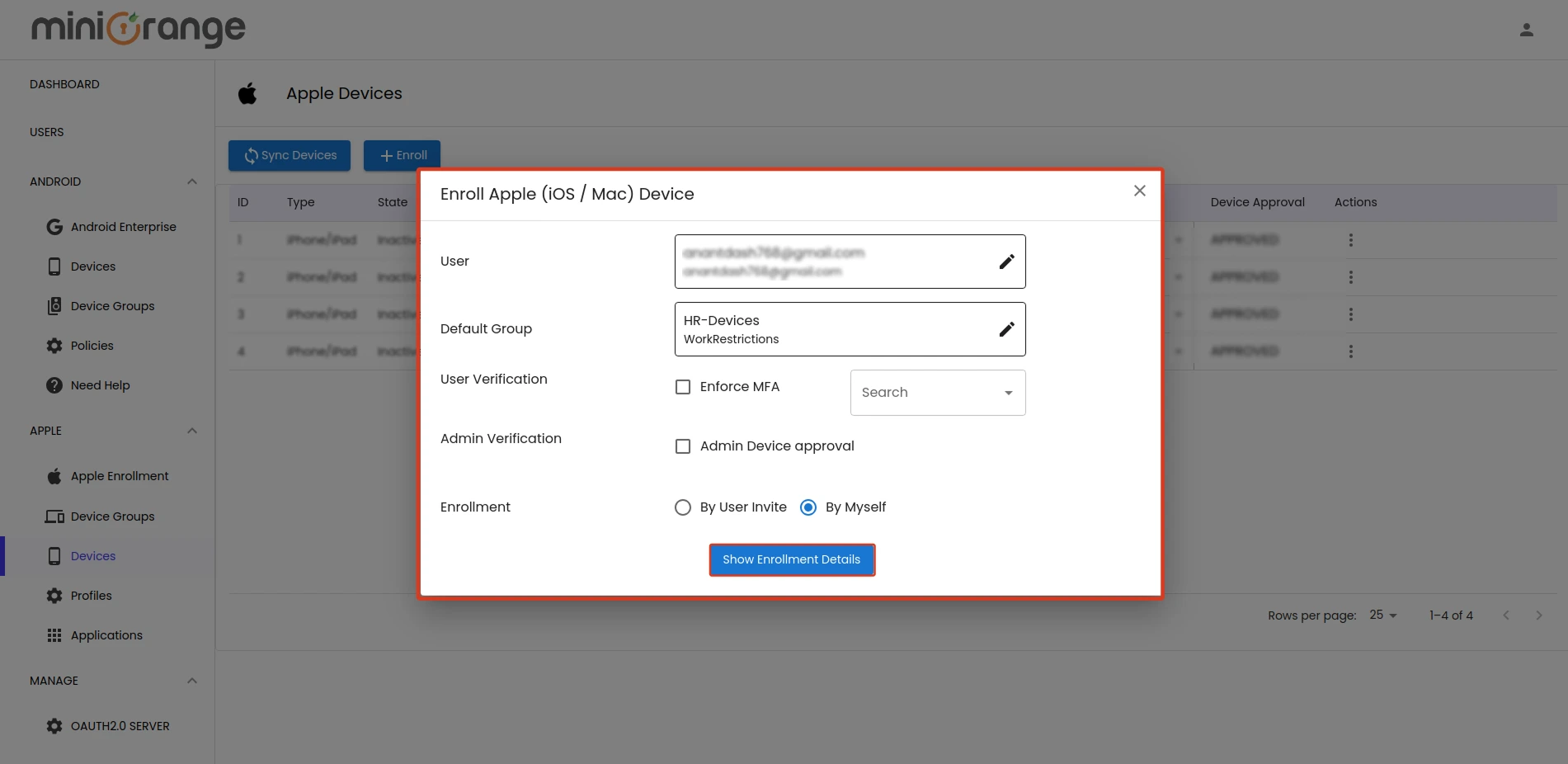 Enrollment iOS Device Details MDM