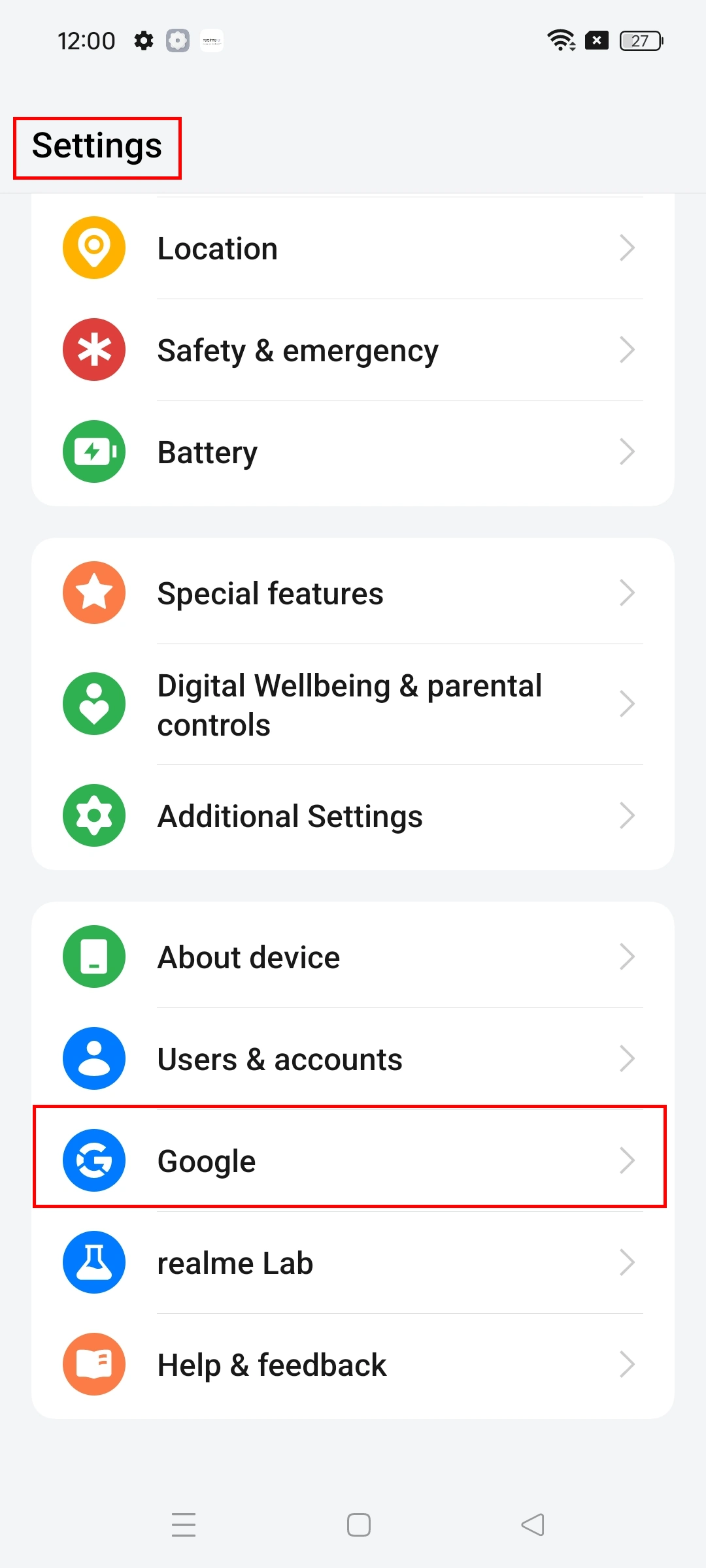 Enroll Android Devices into MDM- open settings
