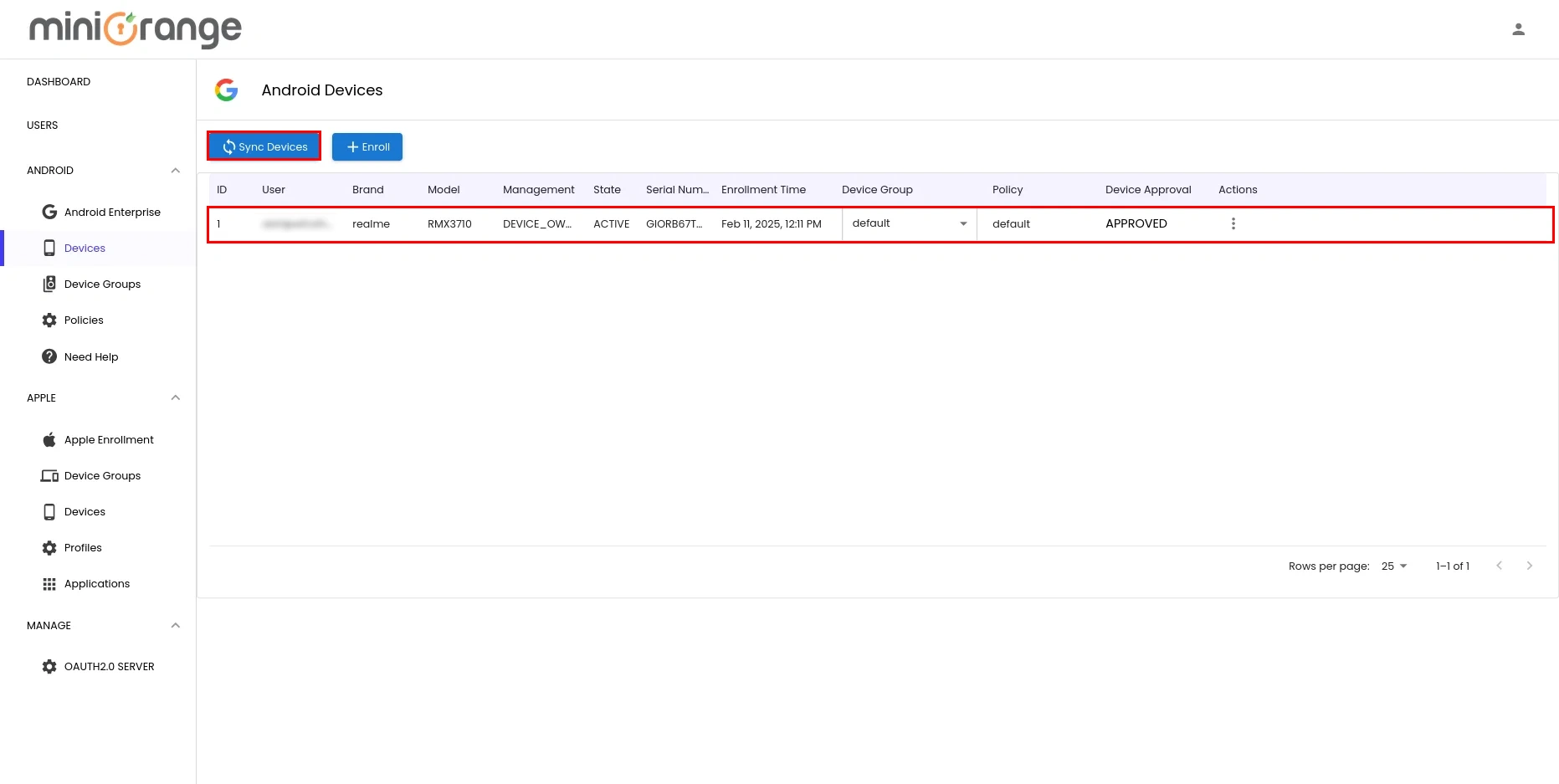 sync devices android lists