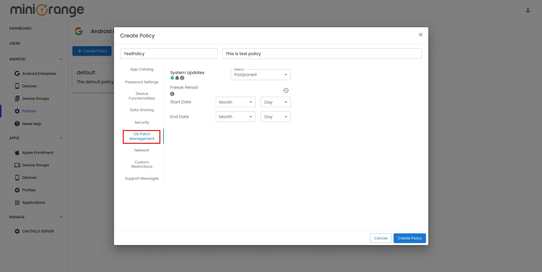 Enroll Android Devices into MDM-os patch management