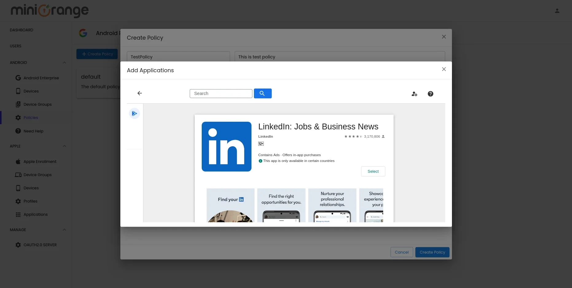 Enroll Android Devices into MDM-google managed playstore Details
