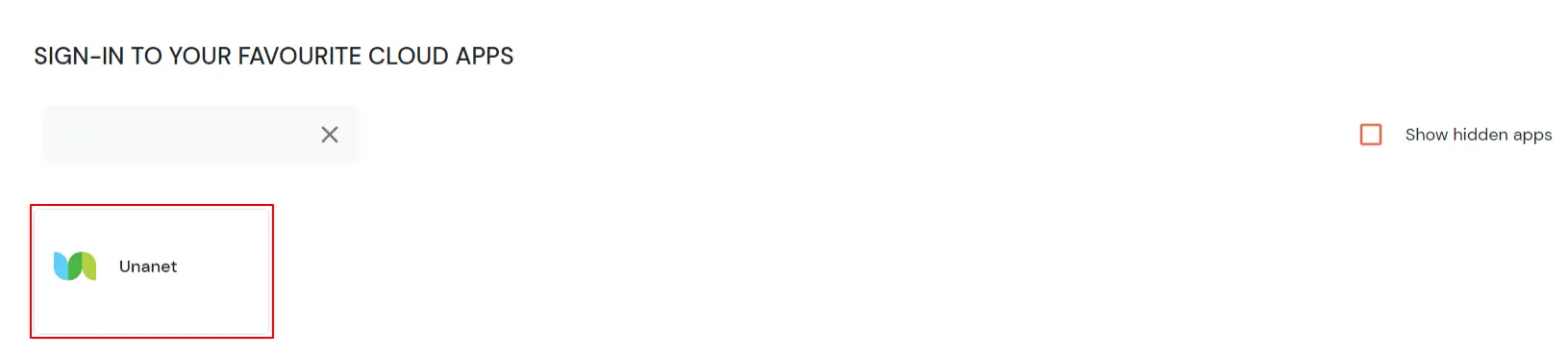 Unanet Single Sign-On (SSO) manage apps