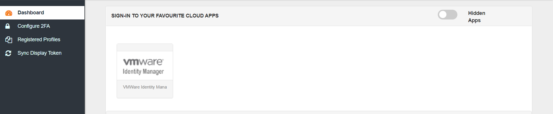VMWare Identity Manager Single Sign-On (SSO) manage apps
