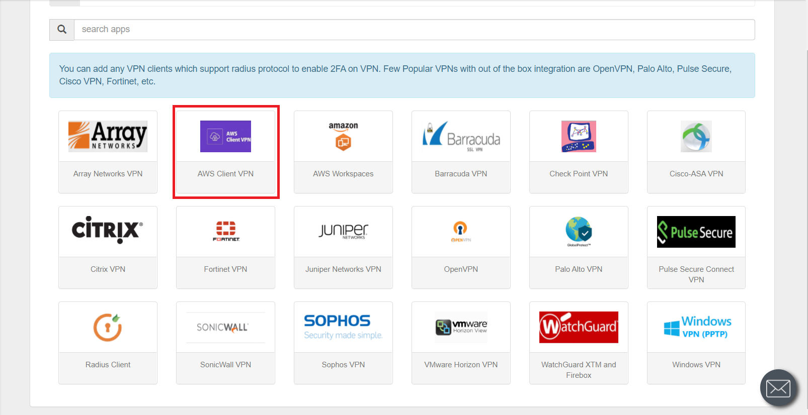 MFA for AWS Client VPN : Click on Radius Client