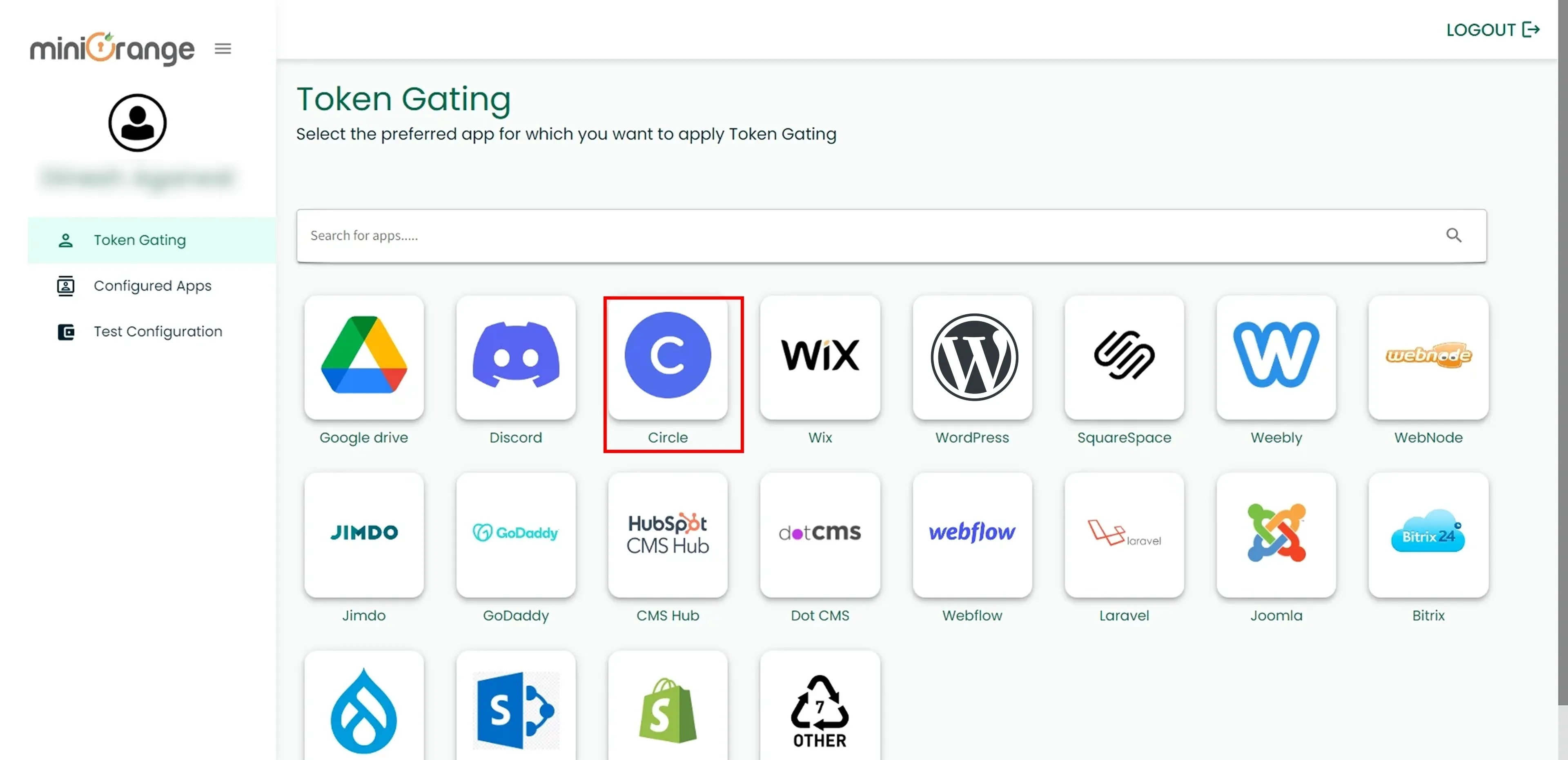 dapp select cirlce
