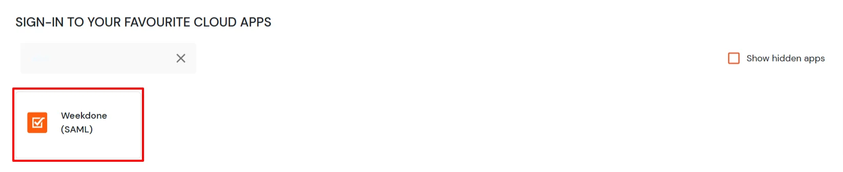 Weekdone Single Sign-On (SSO) manage apps