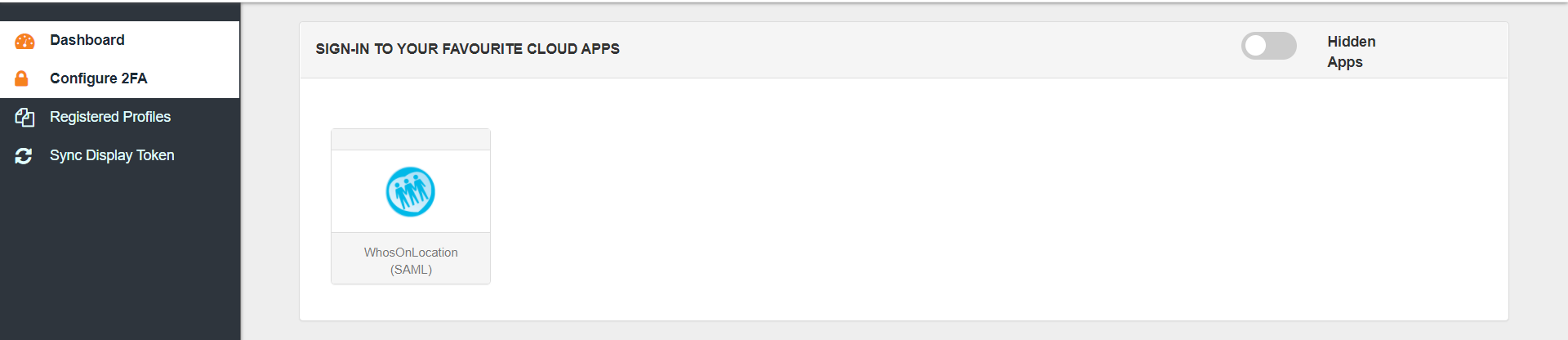 WhosOnLocation Single Sign-On (SSO) manage apps