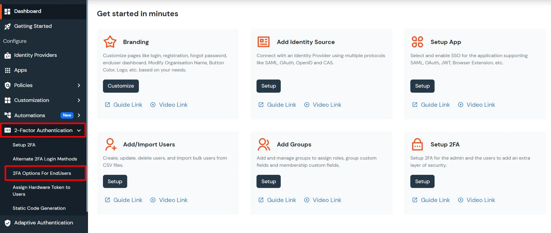 Choose Windows 2FA authentication method for enduser