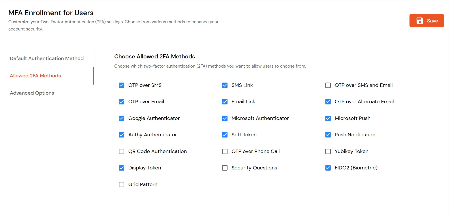 Disable 2FA methods which you don't want to show up
