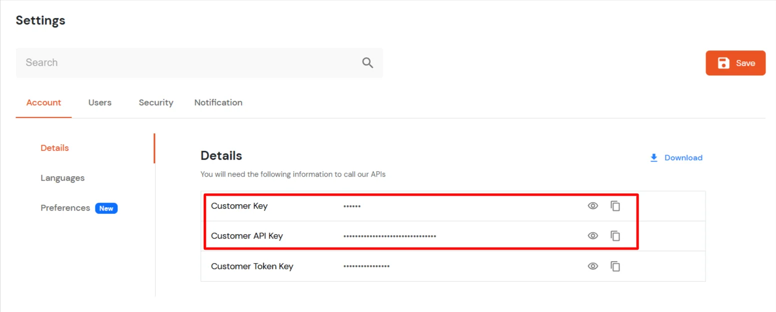 Remote Desktop Protocol (RDP) 2FA/MFA : Copy Customer and API Key