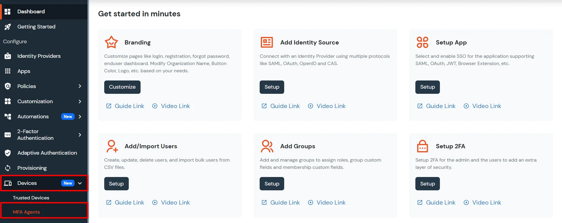 MFA Agents Dashboard