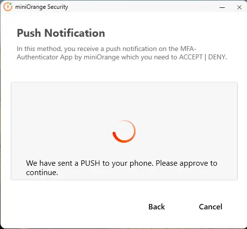 Accept the push notification to get secure access to RDP