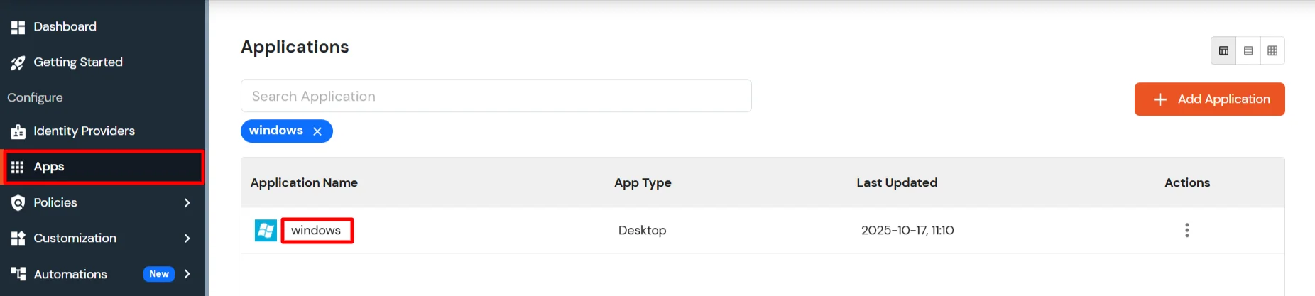 Copy Windows Application name to setup 2FA/MFA