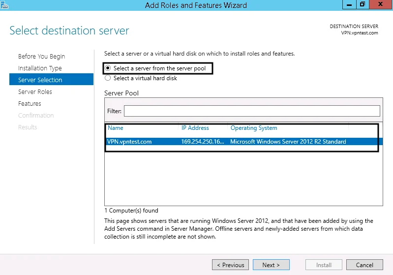 MFA/2FA Two-Factor Authentication for Windows VPN :  Select Server