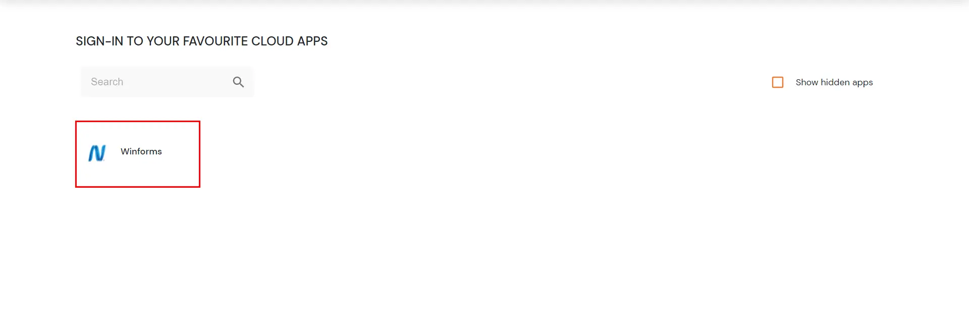 Winforms Single Sign-On (SSO) manage apps