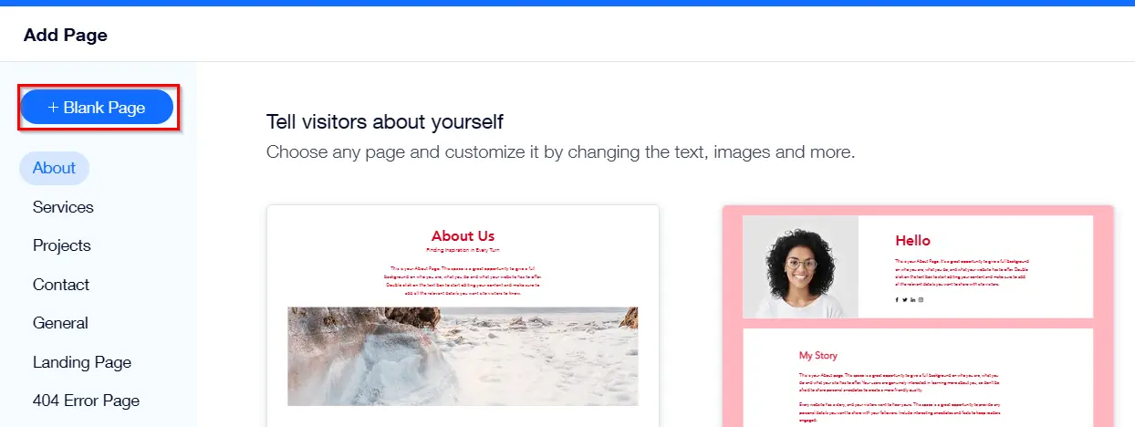 Wix IDP - Blank Page button