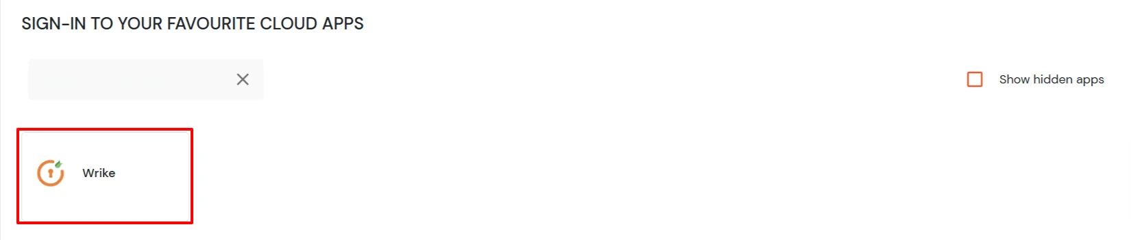 Wrike Single Sign-On (SSO) manage apps