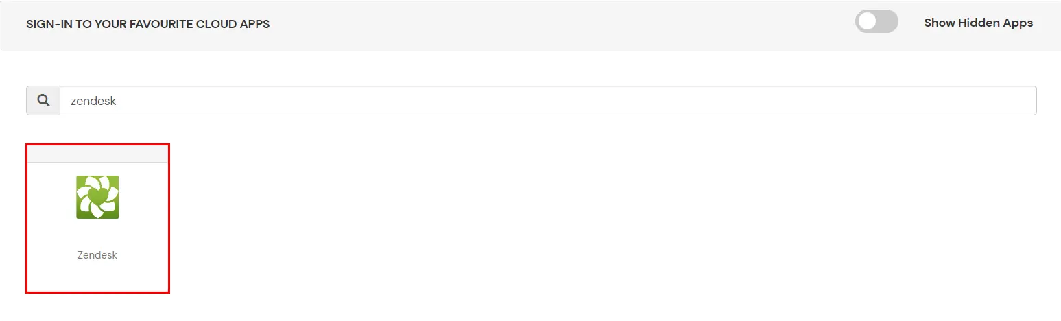 Zendesk Single Sign-On (SSO) manage apps