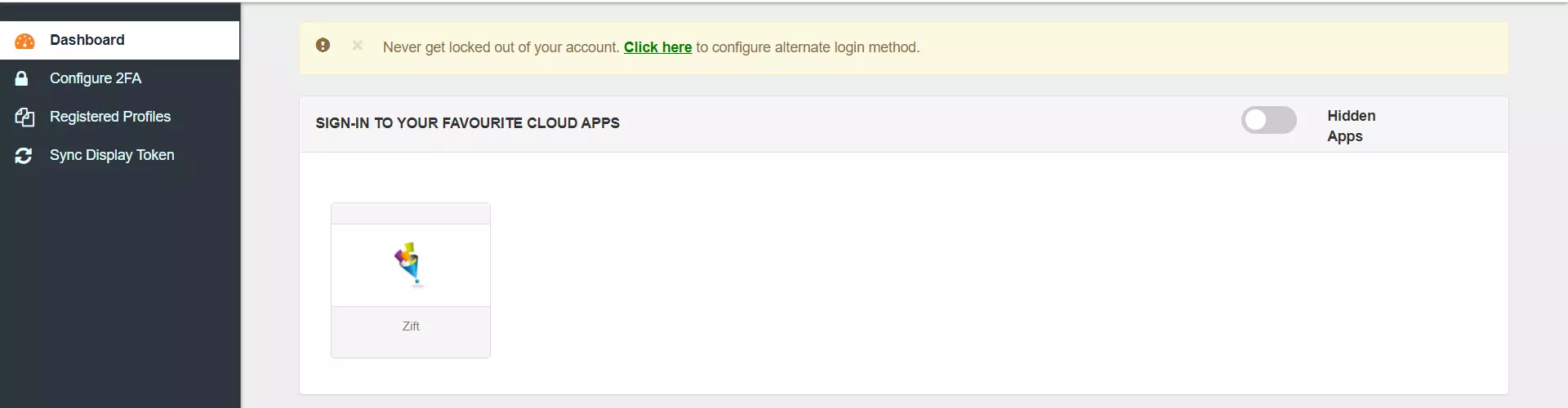 Zift Single Sign-On (SSO) manage apps