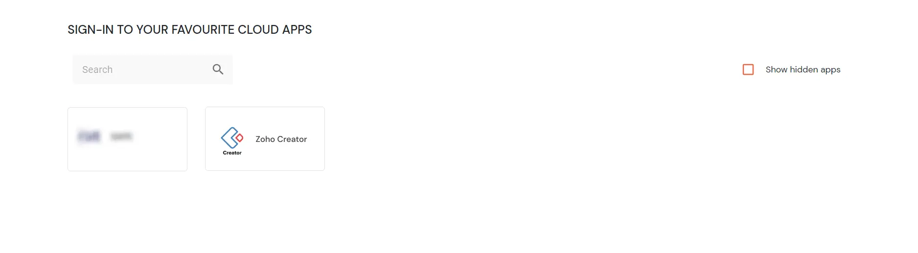 Zoho Creator Single Sign-On (SSO) manage apps