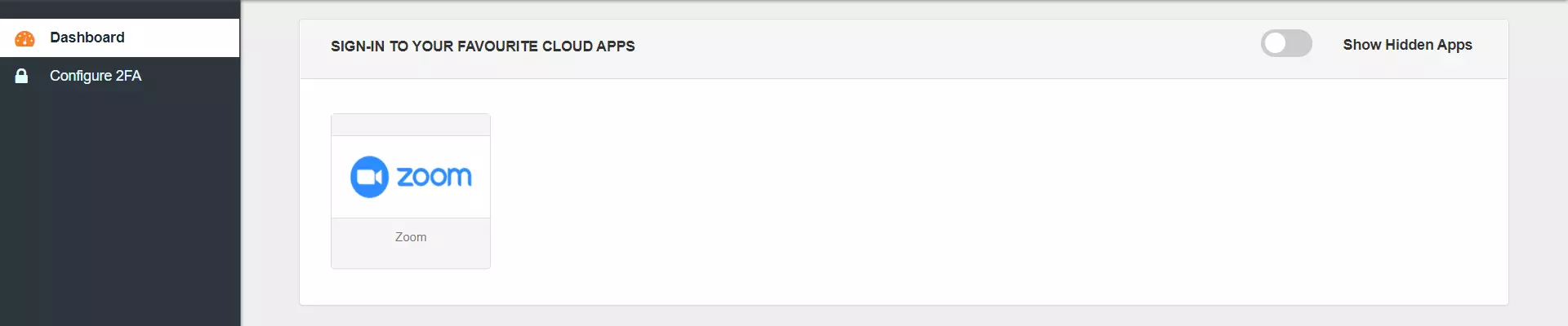 Zoom Single Sign-On (SSO) manage apps